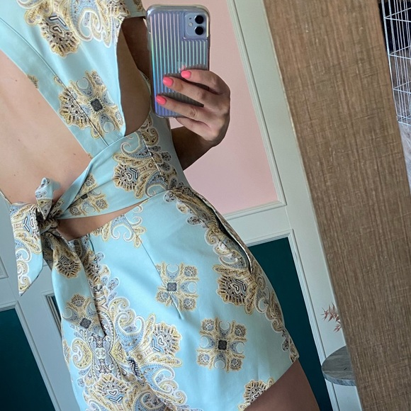 Pink Stitch teal romper - Picture 2 of 2